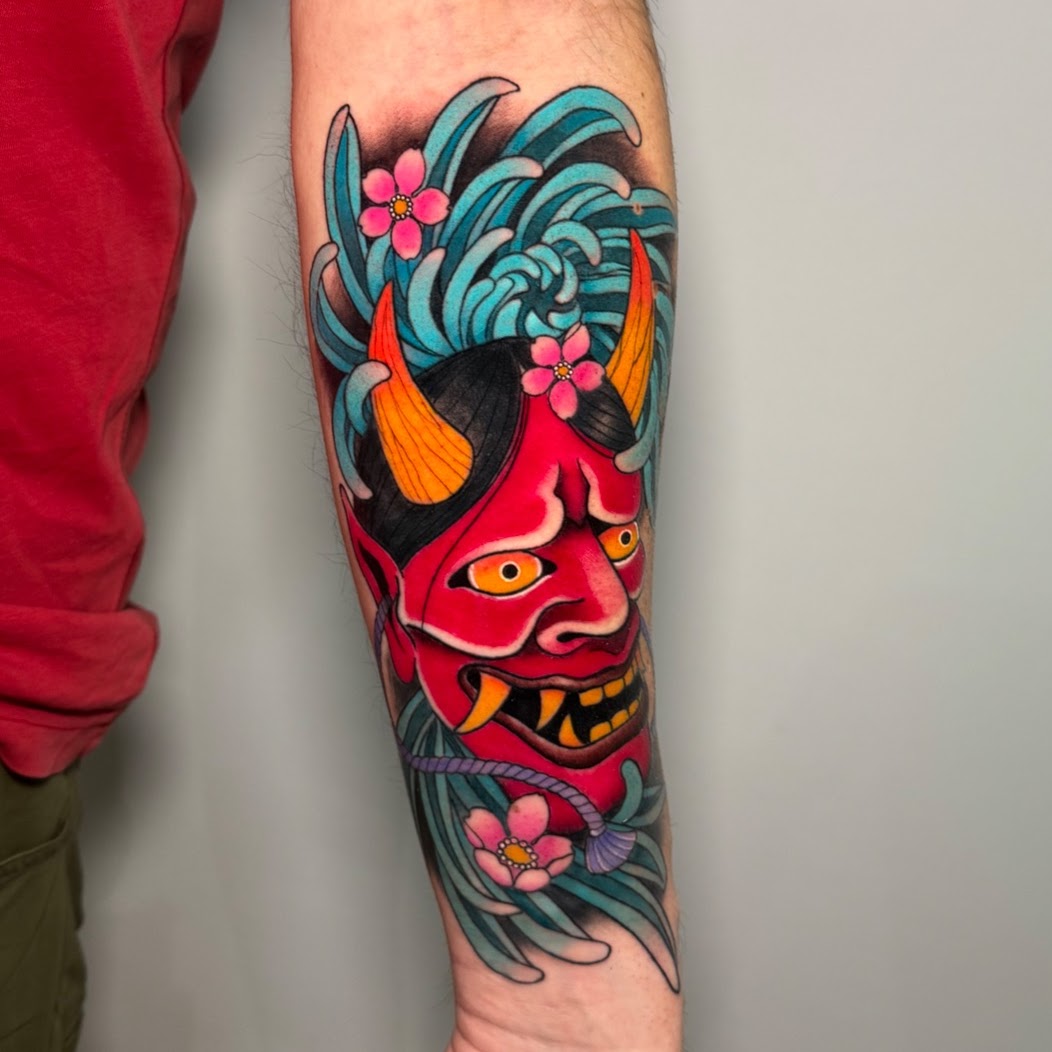 Neo-Japanese color tattoo by Caos Art Tattoo Santiago