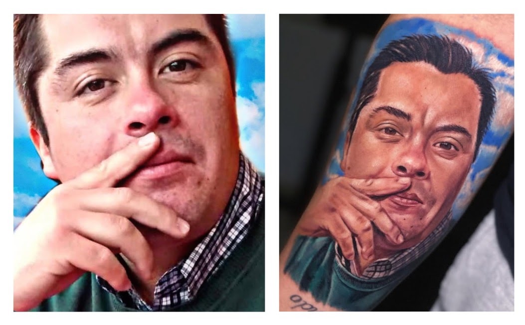 Rubén — Portrait realism tattoo, CAOS Art Tattoo Santiago